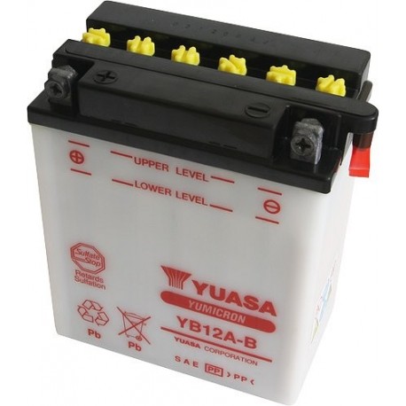 Battery for scooter or moped model brand YUASA 12V 12Ah YB12A-B.