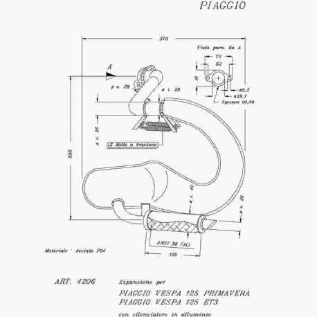 Exhaust Leovince Piaggio Vespa 125 ET3/125 Spring 4206